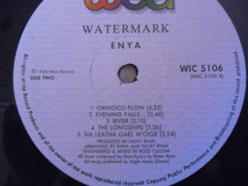 ENYA - WATERMARK VINYL, LP, RECORD.